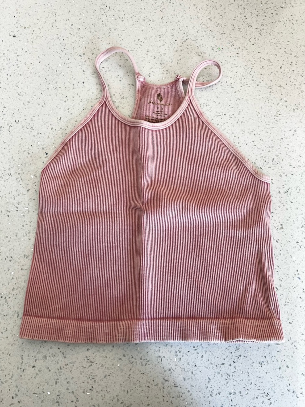 Free People Movement Happiness Runs Long Crop Tank Soft Pink